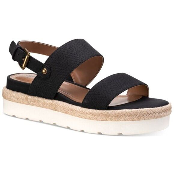 Style & Co. Womens Ferannie Faux Leather Heeled Espadrilles - Picture 1 of 9